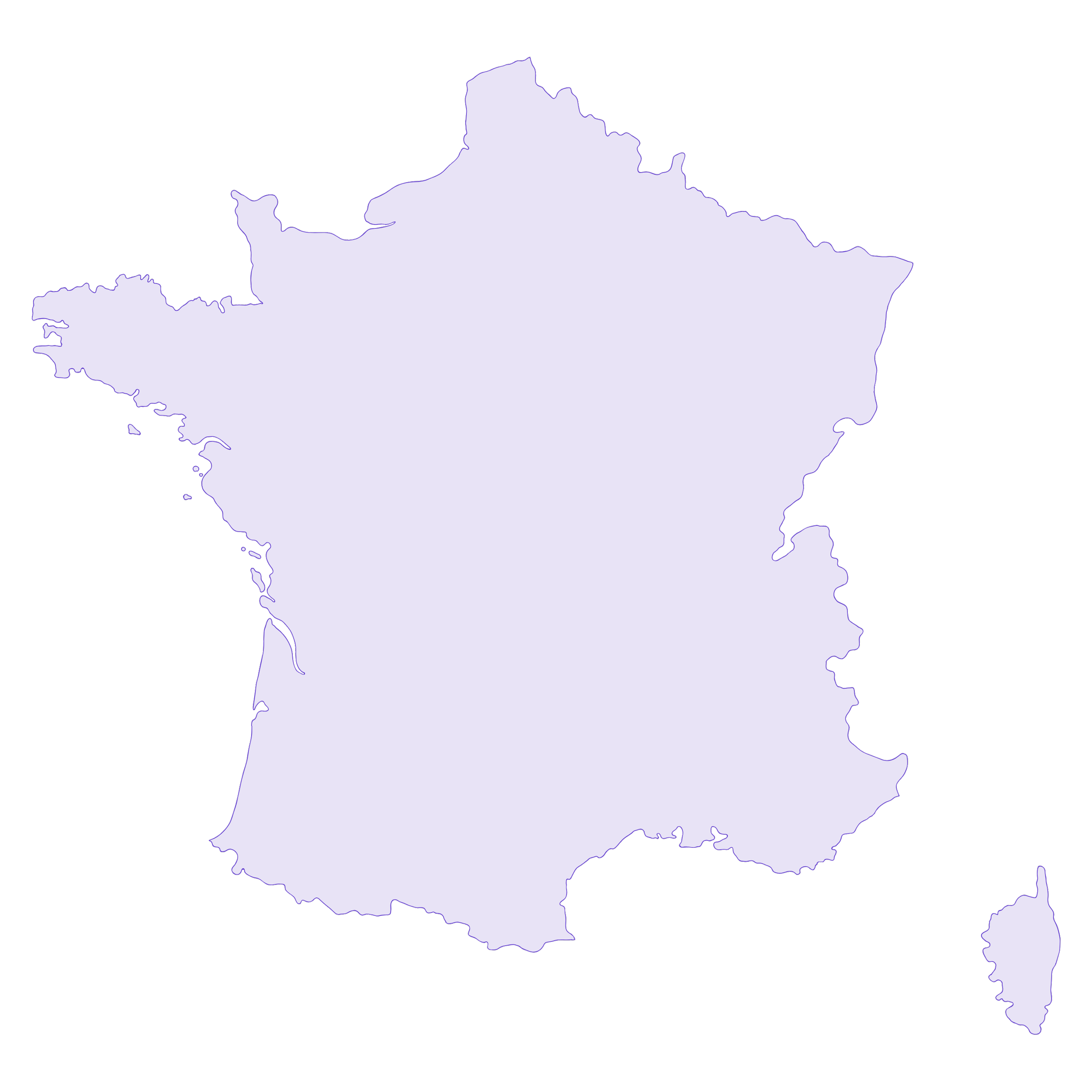 Carte de France avec les villes proposant un BPJEPS